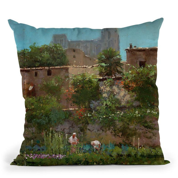 Monastery Gardens Throw Pillow By John Haskins - by all about vibe