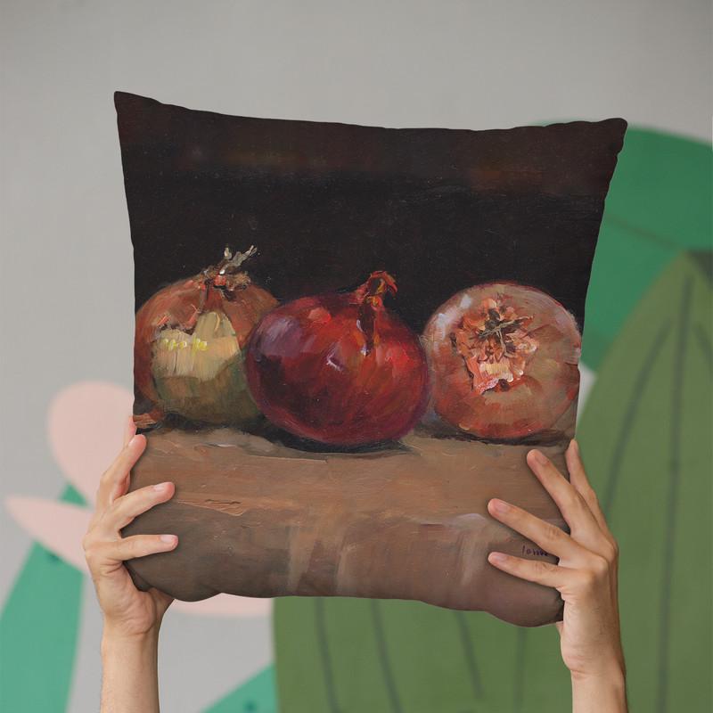 Onions.Tif Throw Pillow By John Haskins - by all about vibe