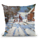 Snow On The Ashwell Road Throw Pillow By John Haskins - by all about vibe