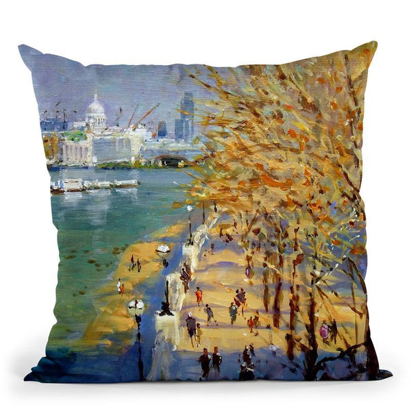 Southbank Thames Throw Pillow By John Haskins - by all about vibe