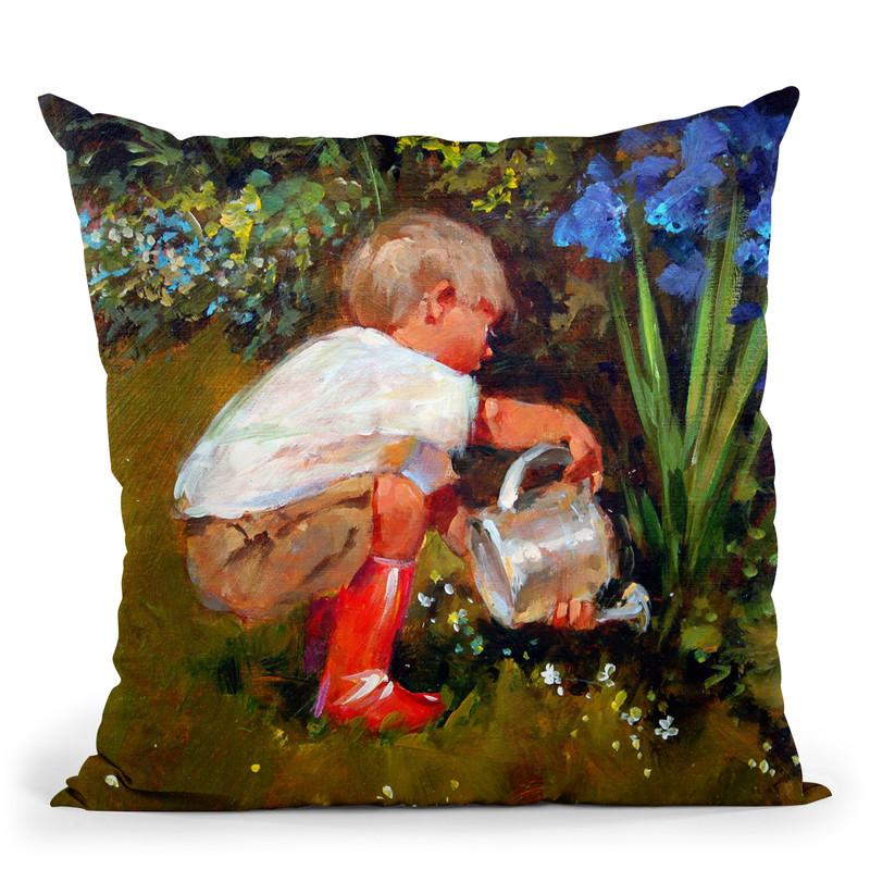 The Gardeners Assistant Throw Pillow By John Haskins - by all about vibe