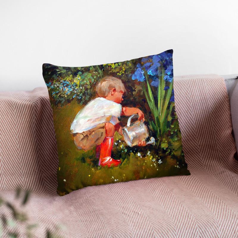 The Gardeners Assistant Throw Pillow By John Haskins - by all about vibe
