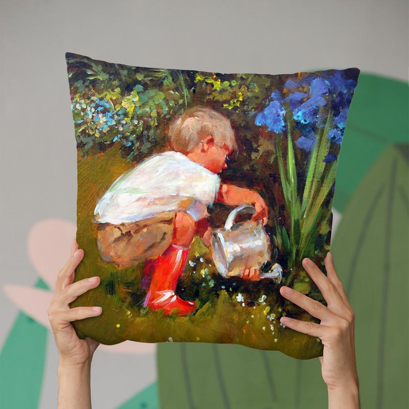 The Gardeners Assistant Throw Pillow By John Haskins - by all about vibe