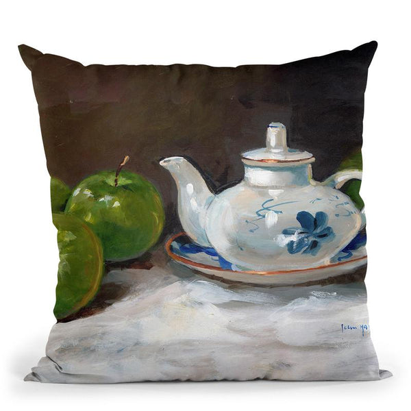 The Saki Pot Throw Pillow By John Haskins - by all about vibe
