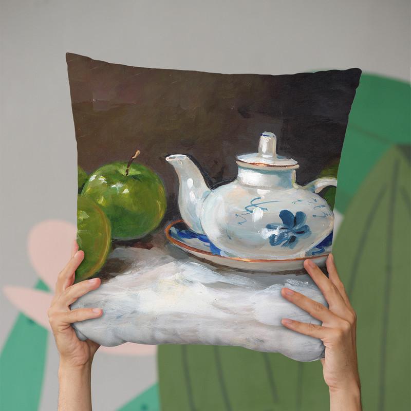 The Saki Pot Throw Pillow By John Haskins - by all about vibe