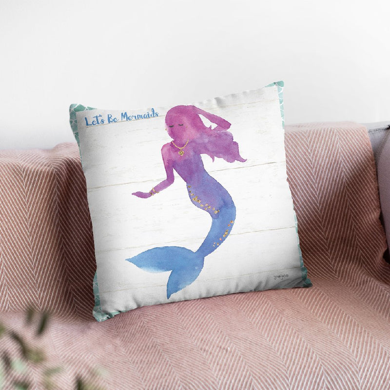 Mermaid Friends Iii Lets Be Throw Pillow By Jenaya Jackson