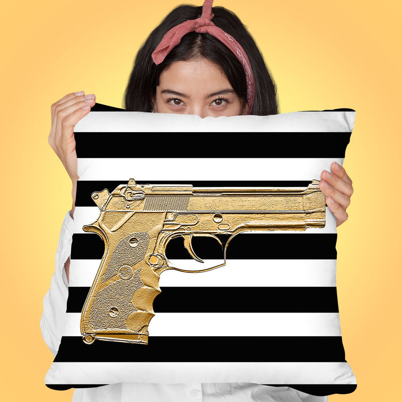 Armed In Gold Throw Pillow by Jodi Pedri