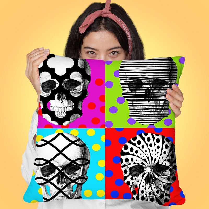 Four Heads Throw Pillow by Jodi Pedri