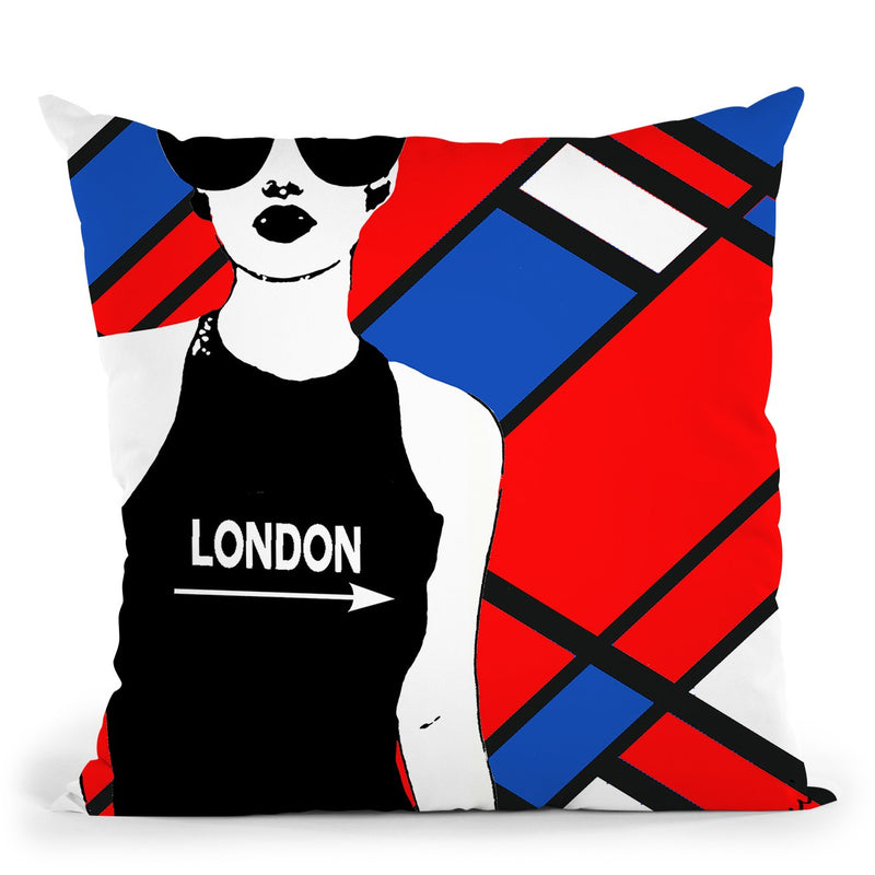 London This Way Throw Pillow by Jodi Pedri