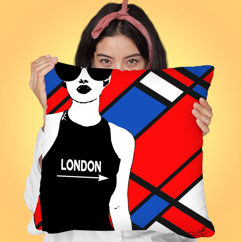 London This Way Throw Pillow by Jodi Pedri