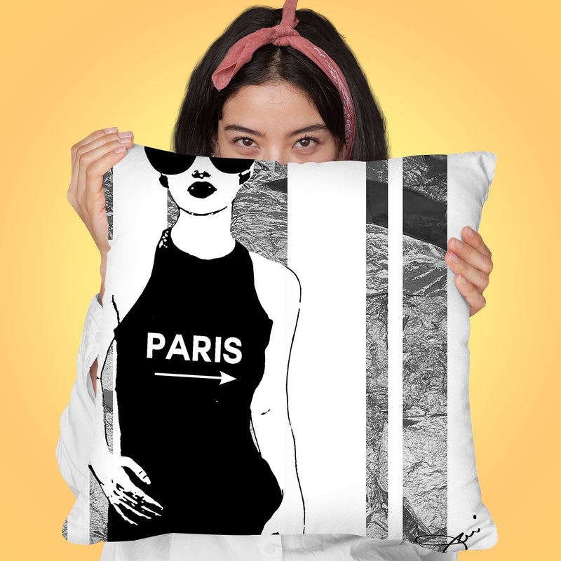 Paris This Way Throw Pillow by Jodi Pedri