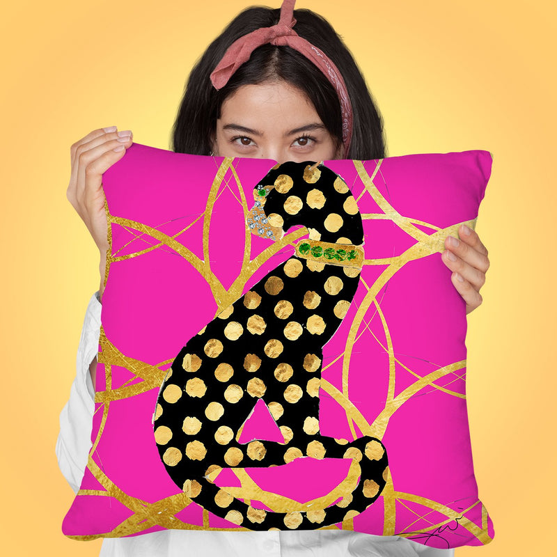 Couture Cat Throw Pillow by Jodi Pedri