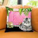 Scottish Fold Pink Bag Throw Pillow by Jodi Pedri