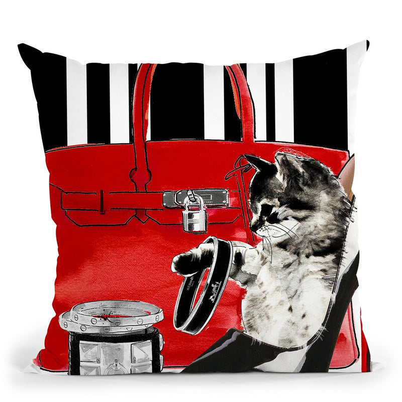 Playful Kitten Throw Pillow by Jodi Pedri