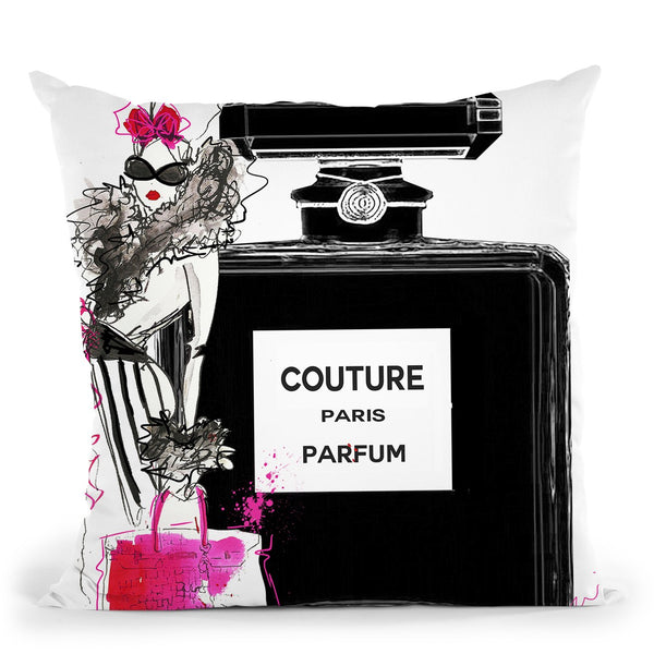 Couture Perfume Throw Pillow by Jodi Pedri