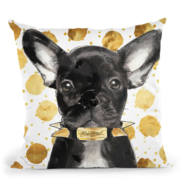 Blessed Frenchie Throw Pillow by Jodi Pedri