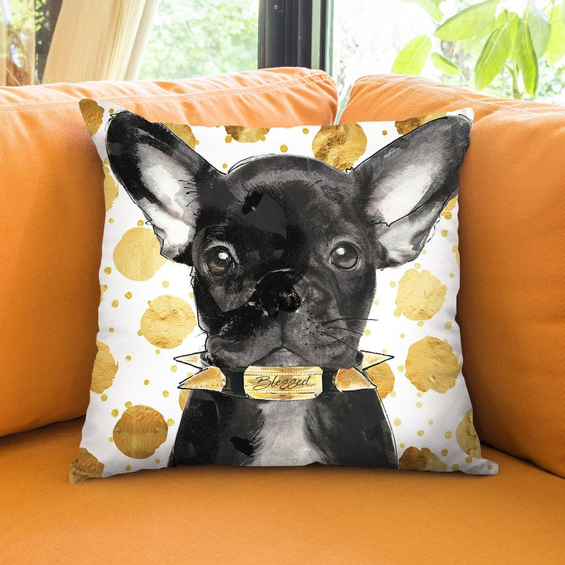 Blessed Frenchie Throw Pillow by Jodi Pedri
