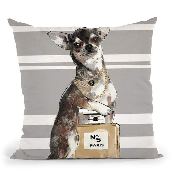 Date Night Chihuahua Throw Pillow by Jodi Pedri