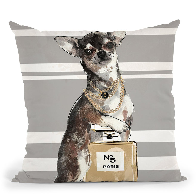 Date Night Chihuahua Throw Pillow by Jodi Pedri