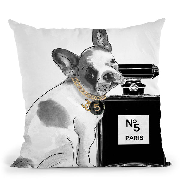 Leave Us Alone Frenchie Throw Pillow by Jodi Pedri