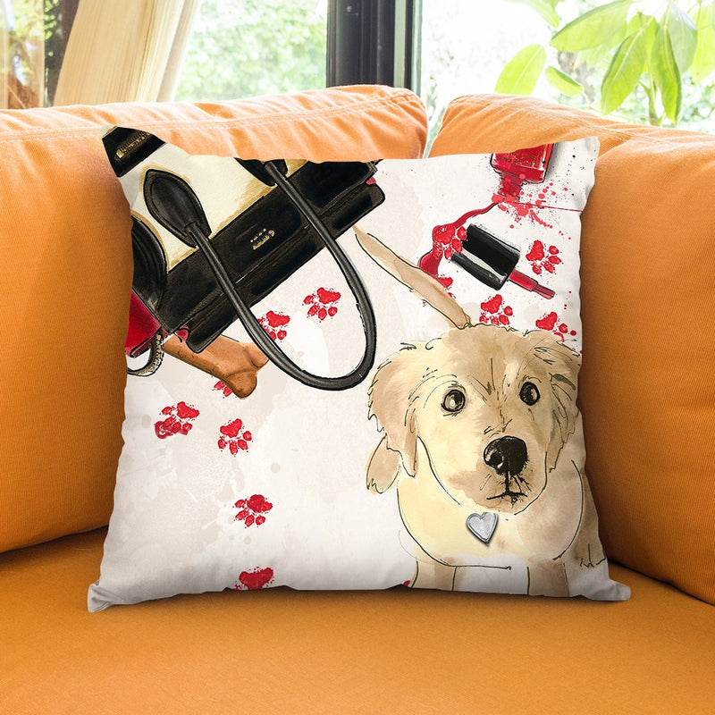 Naughty Golden Throw Pillow by Jodi Pedri