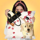 Naughty Golden Throw Pillow by Jodi Pedri