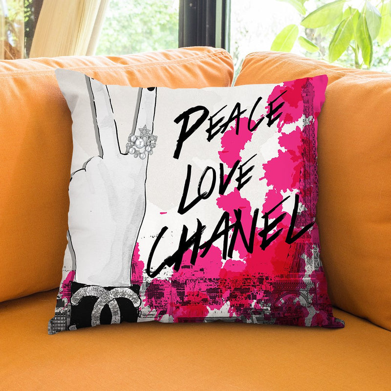 Peace Love ChanelÊ Throw Pillow by Jodi Pedri
