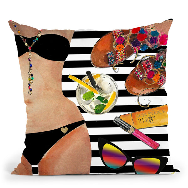Beach Babe Throw Pillow by Jodi Pedri
