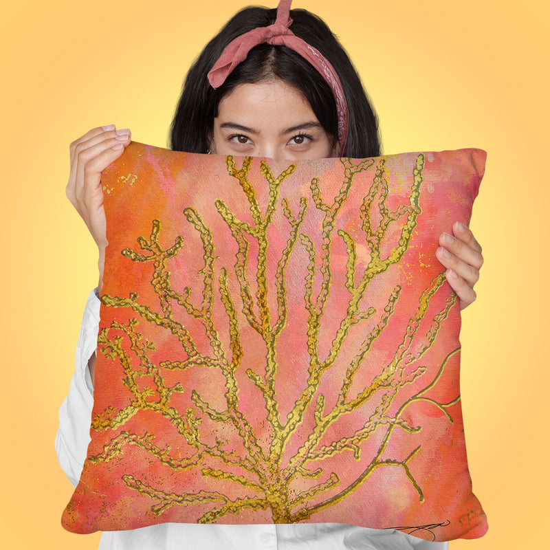 Coral Throw Pillow by Jodi Pedri