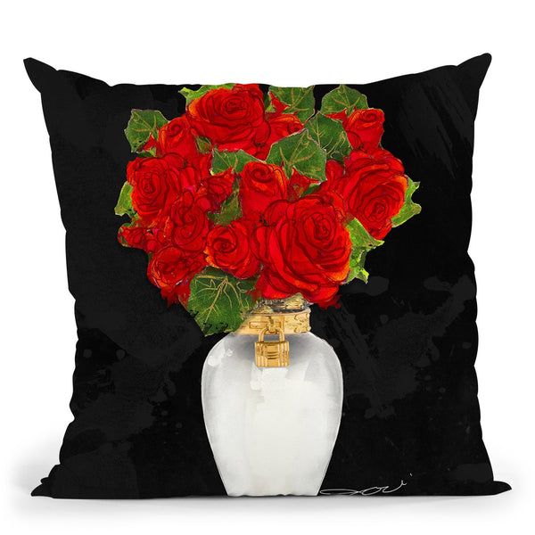 Flowers In Red Throw Pillow by Jodi Pedri