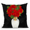 Flowers In Red Throw Pillow by Jodi Pedri