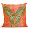 Gold Butterfly Throw Pillow by Jodi Pedri
