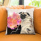 Stop And Smell The Flowers Pug Throw Pillow by Jodi Pedri