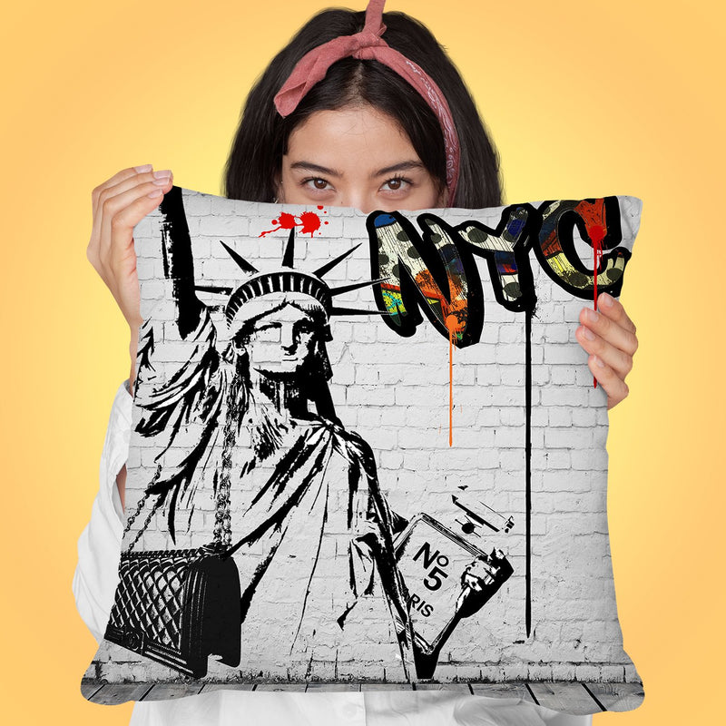 Lady Liberty Throw Pillow by Jodi Pedri