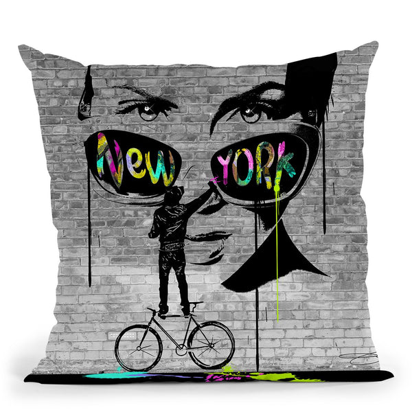 Nyc Street Art Throw Pillow by Jodi Pedri
