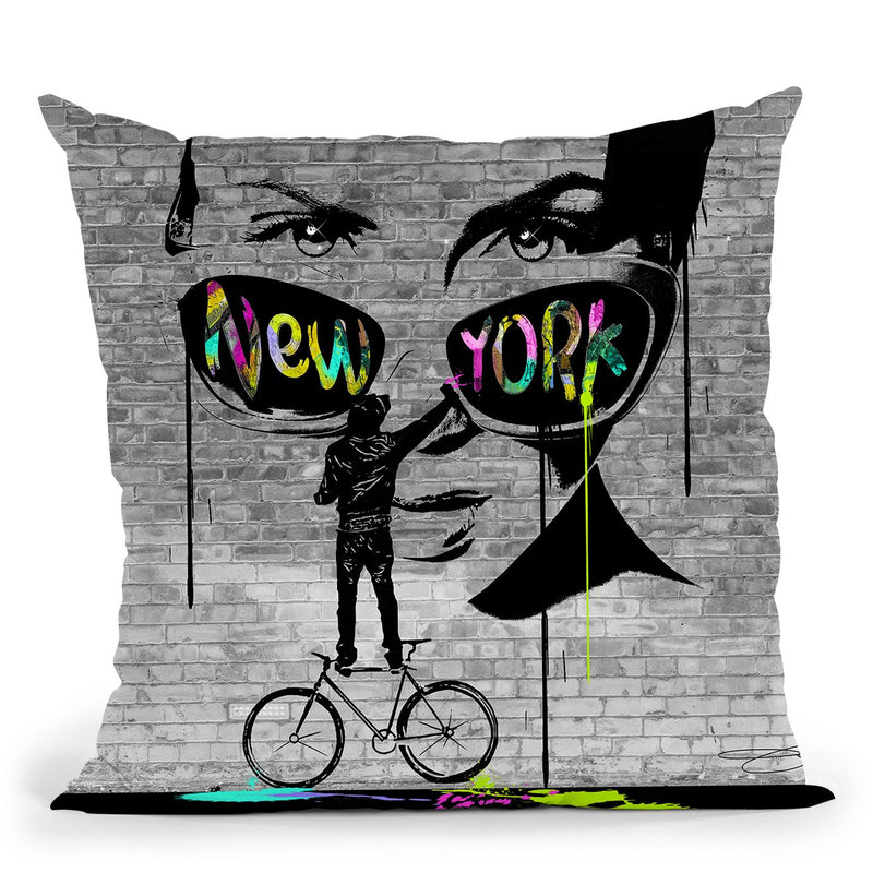 Nyc Street Art Throw Pillow by Jodi Pedri