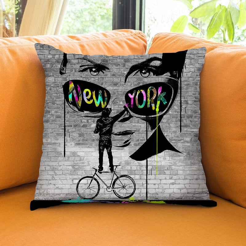 Nyc Street Art Throw Pillow by Jodi Pedri