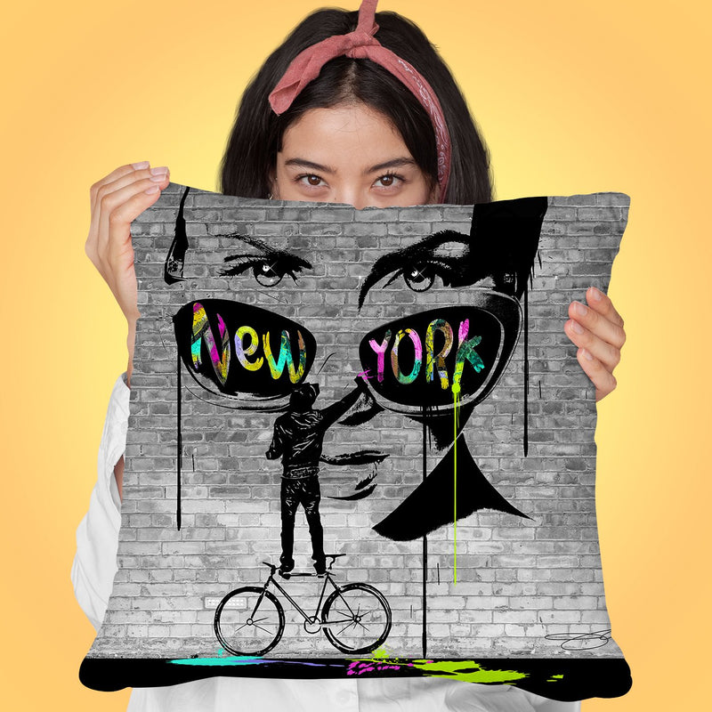 Nyc Street Art Throw Pillow by Jodi Pedri