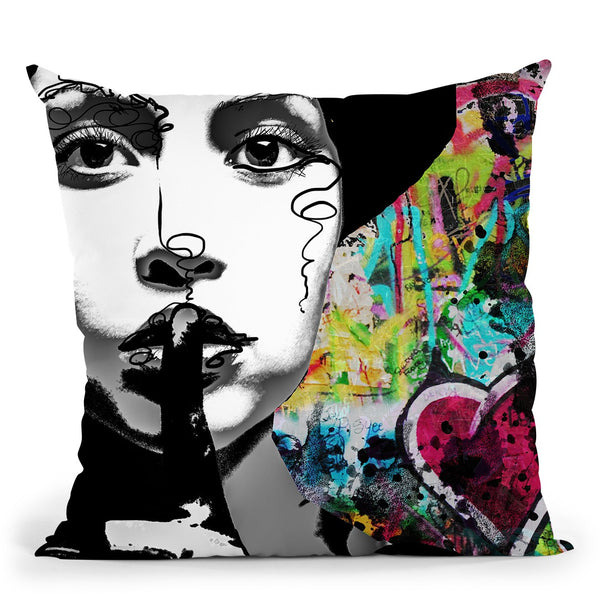 Shhhh Throw Pillow by Jodi Pedri