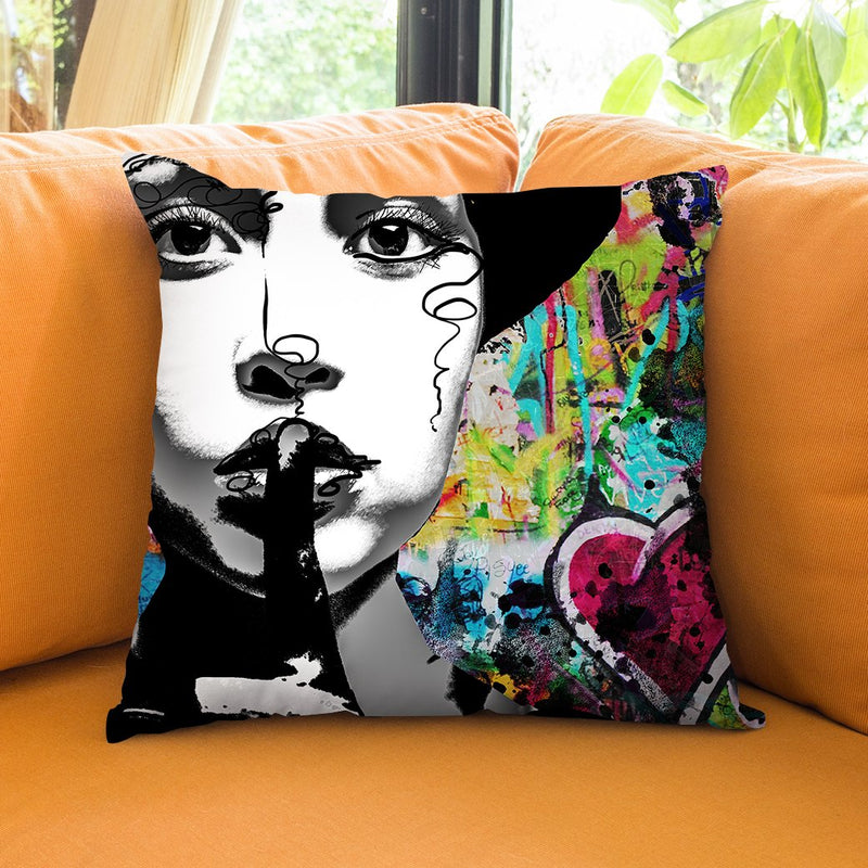 Shhhh Throw Pillow by Jodi Pedri