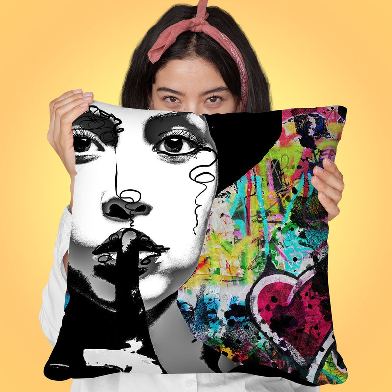 Shhhh Throw Pillow by Jodi Pedri