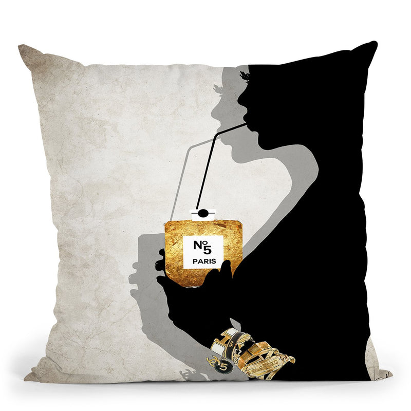 Sipping Throw Pillow by Jodi Pedri