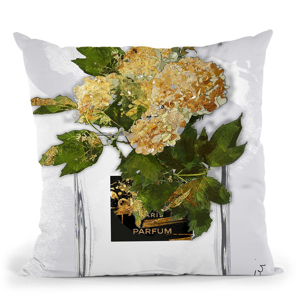 Gold Flowers Throw Pillow by Jodi Pedri