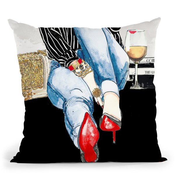 Wine Time Ii Throw Pillow by Jodi Pedri