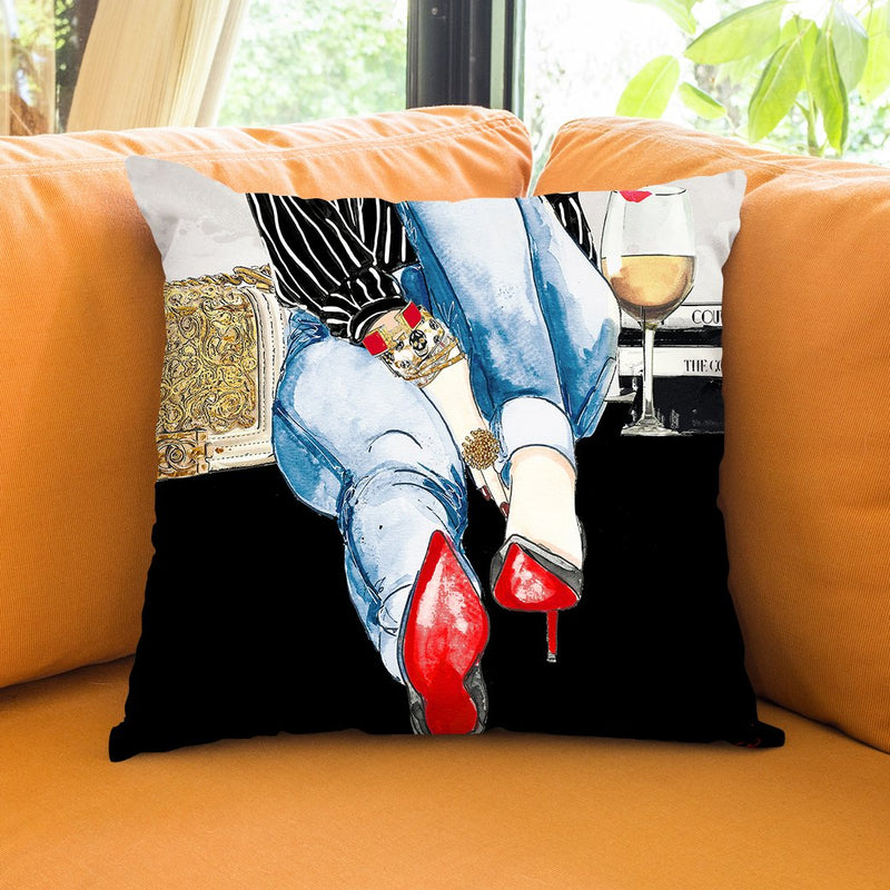 Wine Time Ii Throw Pillow by Jodi Pedri