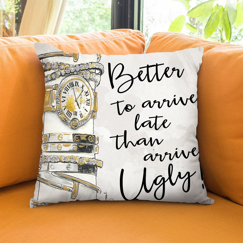 Arrive Late Throw Pillow by Jodi Pedri