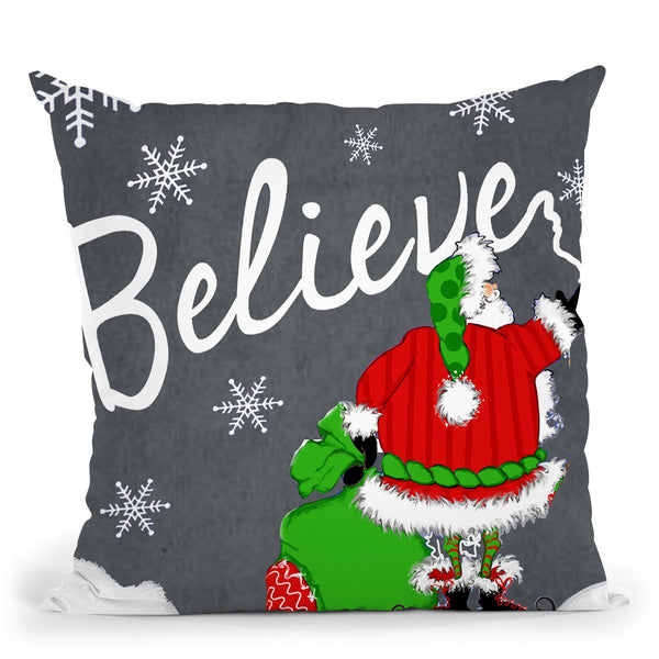 Believe Santa Throw Pillow by Jodi Pedri