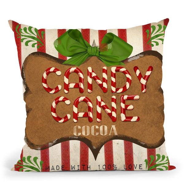 Candy Cane Cocoa Throw Pillow by Jodi Pedri