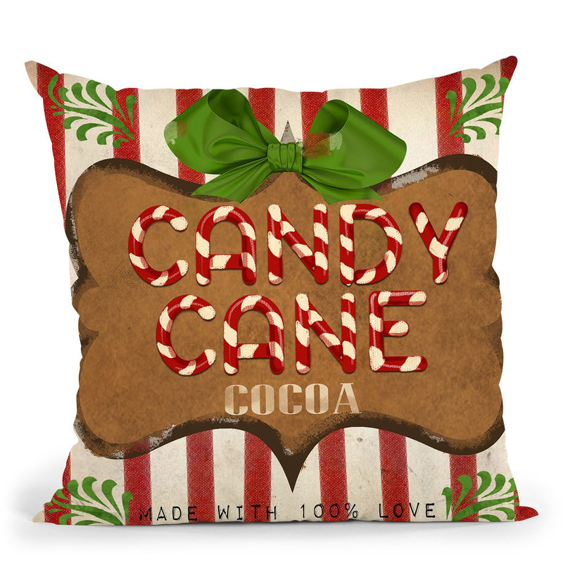 Candy Cane Cocoa Throw Pillow by Jodi Pedri