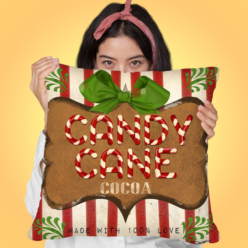 Candy Cane Cocoa Throw Pillow by Jodi Pedri